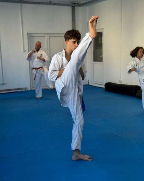 Lovitură de picior înaltă, tehnică de Kyokushin Karate – Zanshin Dojo Brașov